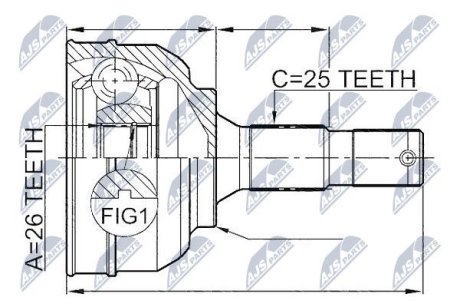 ШАРНИР РАВНЫХ УГЛОВЫХ СКОРОСТЕЙ NTY NPZ-CT-020