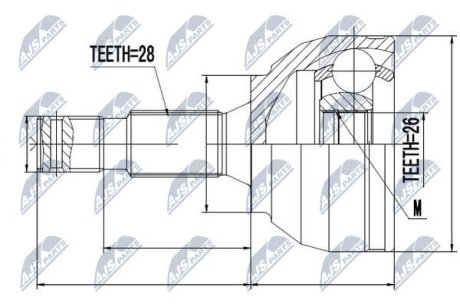 Шарнір рівних кутових швидкостей NTY NPZ-CT-021