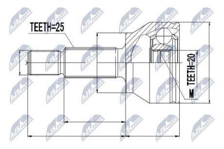 ШАРНИР РАВНЫХ УГЛОВЫХ СКОРОСТЕЙ NTY NPZ-FR-013