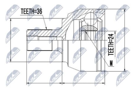 ШАРНИР РАВНЫХ УГЛОВЫХ СКОРОСТЕЙ NTY NPZ-FR-015