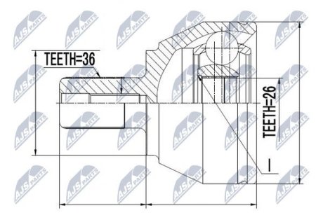 ШАРНИР РАВНЫХ УГЛОВЫХ СКОРОСТЕЙ NTY NPZ-FR-016