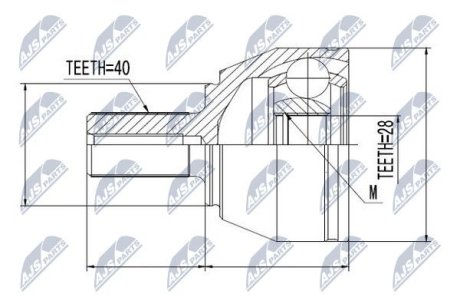 Шарнир равных угловых скоростей NTY NPZ-FR-039