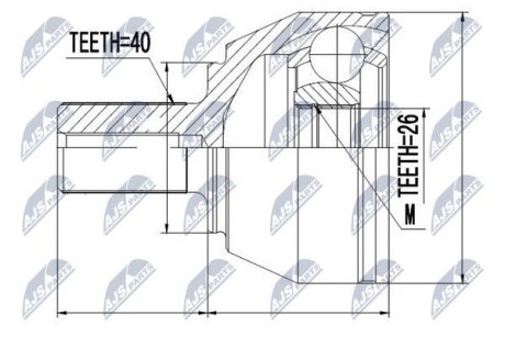 Шарнир равных угловых скоростей NTY NPZ-FR-040