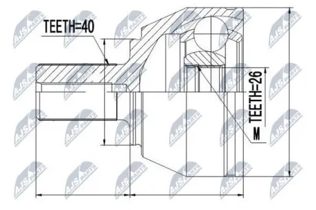 ШРУС / Шарнір рівних кутових швидкостей NTY NPZ-FR-040