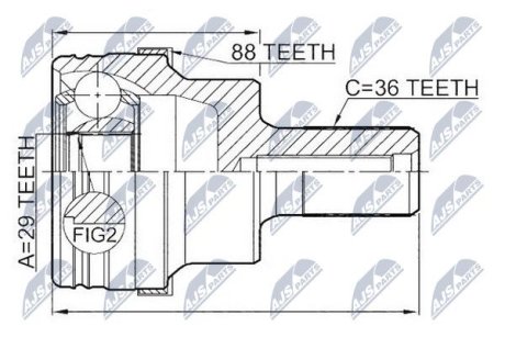 Шарнир равных угловых скоростей NTY NPZ-FR-046