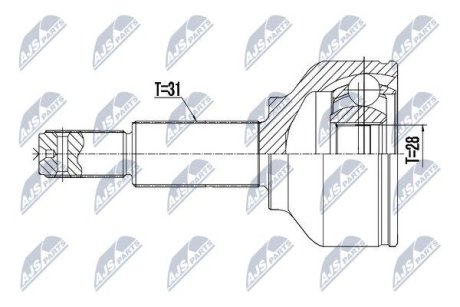 Шарнір рівних кутових швидкостей NTY NPZ-FR-052