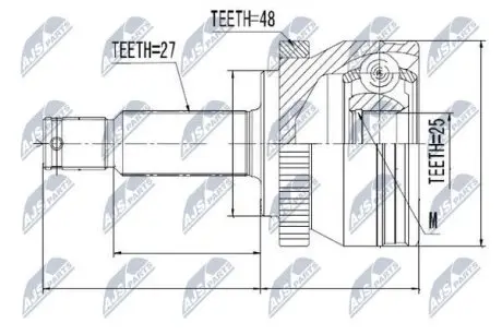ШРУС / Шарнір рівних кутових швидкостей NTY NPZ-HY-508
