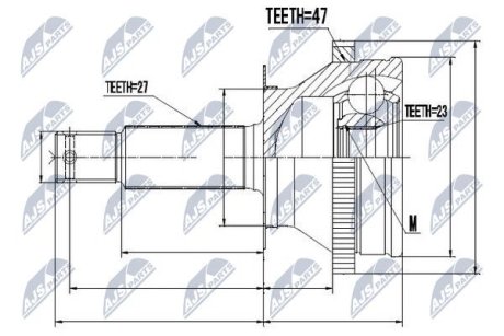 Шарнір рівних кутових швидкостей NTY NPZ-HY-530