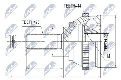 Шарнір рівних кутових швидкостей NTY NPZ-HY-545