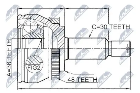 Шарнір рівних кутових швидкостей NTY NPZ-HY-546