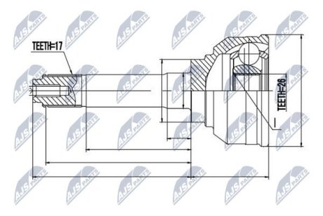 Шарнір рівних кутових швидкостей NTY NPZ-IS-002