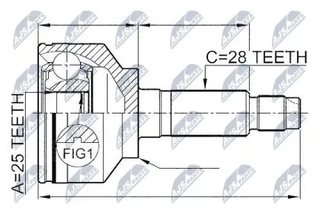 ШРУС / Шарнір рівних кутових швидкостей NTY NPZ-KA-349