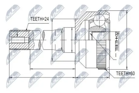 ШРУС / Шарнір рівних кутових швидкостей NTY NPZ-LR-011 (фото 1)