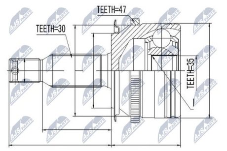 Шарнір рівних кутових швидкостей NTY NPZ-MS-006