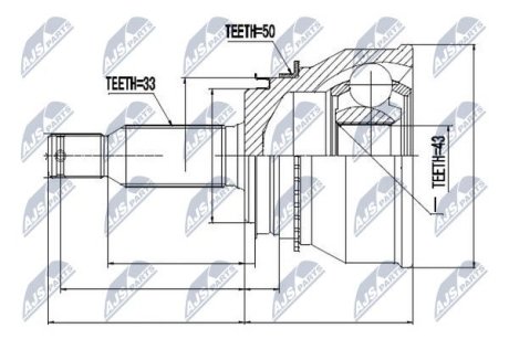 Шарнир равных угловых скоростей NTY NPZ-MS-038