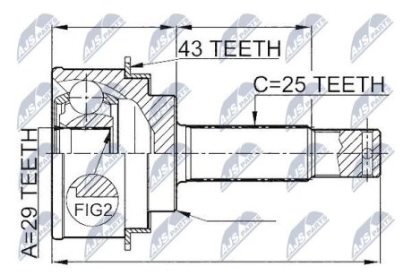 ШАРНИР РАВНЫХ УГЛОВЫХ СКОРОСТЕЙ NTY NPZ-MS-059