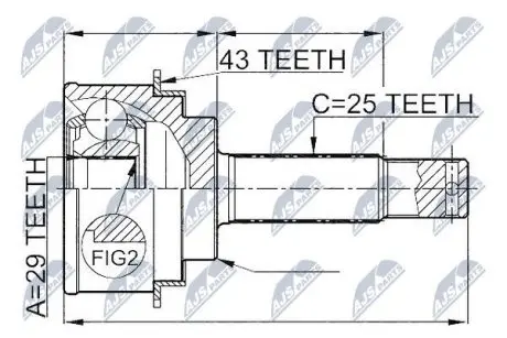 ШАРНИР РАВНЫХ УГЛОВЫХ СКОРОСТЕЙ NTY NPZ-MS-059