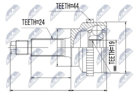 Шарнір рівних кутових швидкостей NTY NPZ-MZ-014