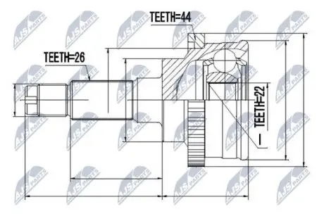 ШРУС / Шарнир равных угловых скоростей NTY NPZ-MZ-016