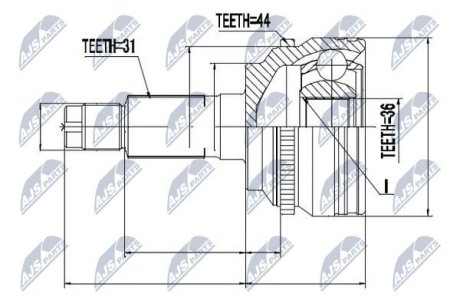 ШАРНИР РАВНЫХ УГЛОВЫХ СКОРОСТЕЙ NTY NPZ-MZ-019