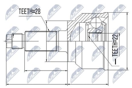 ШАРНИР РАВНЫХ УГЛОВЫХ СКОРОСТЕЙ NTY NPZ-MZ-045