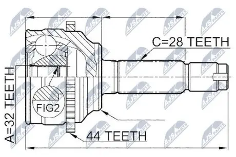 ШРУС / Шарнір рівних кутових швидкостей NTY NPZ-MZ-052