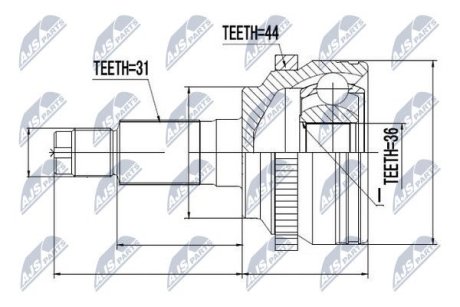 ШАРНИР РАВНЫХ УГЛОВЫХ СКОРОСТЕЙ NTY NPZ-MZ-053