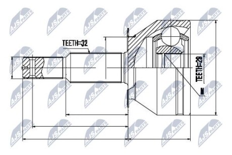 ШАРНИР РАВНЫХ УГЛОВЫХ СКОРОСТЕЙ NTY NPZ-NS-063