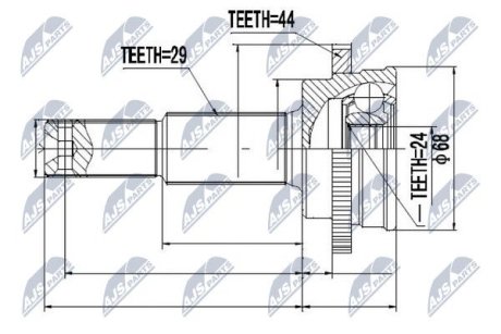 ШАРНИР РАВНЫХ УГЛОВЫХ СКОРОСТЕЙ NTY NPZ-NS-067