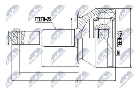 Шарнір рівних кутових швидкостей NTY NPZ-NS-081