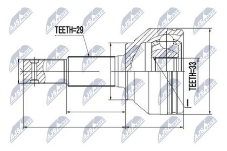 Шарнір рівних кутових швидкостей NTY NPZ-NS-082