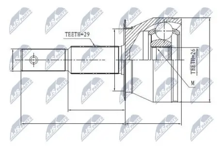 ШАРНИР РАВНЫХ УГЛОВЫХ СКОРОСТЕЙ NTY NPZ-NS-085