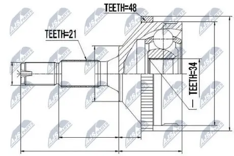 ШРУС / Шарнир равных угловых скоростей NTY NPZ-PE-004