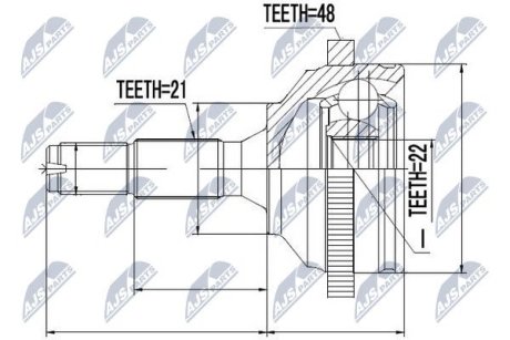 Шарнир равных угловых скоростей NTY NPZ-PE-020