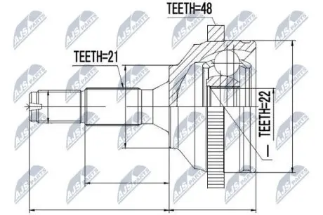 ШРУС / Шарнир равных угловых скоростей NTY NPZ-PE-020