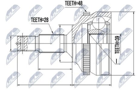 Шарнир равных угловых скоростей NTY NPZ-PE-023