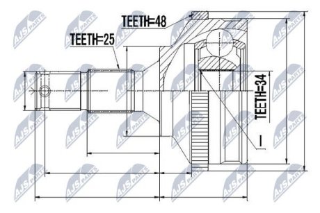 ШАРНИР РАВНЫХ УГЛОВЫХ СКОРОСТЕЙ NTY NPZ-PE-027