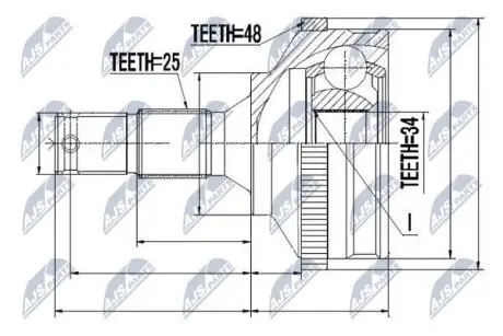 ШРУС / Шарнир равных угловых скоростей NTY NPZ-PE-027