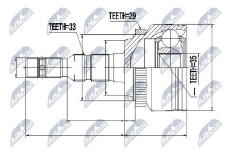 ШАРНИР РАВНЫХ УГЛОВЫХ СКОРОСТЕЙ NTY NPZ-PL-024