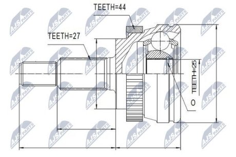 ШАРНИР РАВНЫХ УГЛОВЫХ СКОРОСТЕЙ NTY NPZ-RE-033