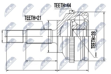 Шарнир равных угловых скоростей NTY NPZ-RE-043