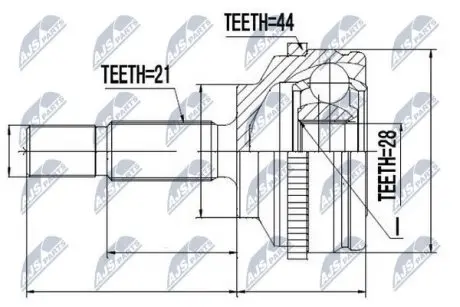 ШРУС / Шарнір рівних кутових швидкостей NTY NPZ-RE-043
