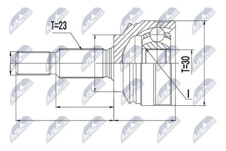 ШАРНИР РАВНЫХ УГЛОВЫХ СКОРОСТЕЙ NTY NPZ-RE-053