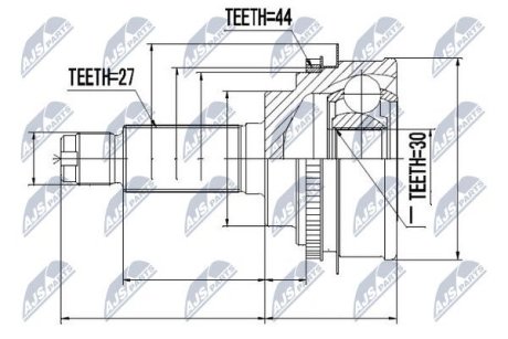 Шарнір рівних кутових швидкостей NTY NPZ-SB-011