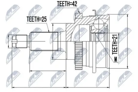 ШРУС / Шарнір рівних кутових швидкостей NTY NPZ-SU-013 (фото 1)