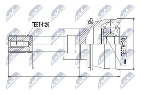 Шарнир равных угловых скоростей NTY NPZ-SU-028