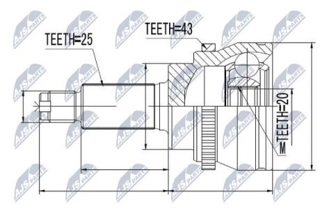 Шарнир равных угловых скоростей NTY NPZ-SU-033