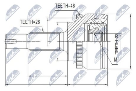 Шарнир равных угловых скоростей NTY NPZ-TY-082