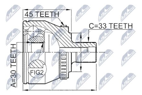 ШАРНИР РАВНЫХ УГЛОВЫХ СКОРОСТЕЙ NTY NPZ-VW-008