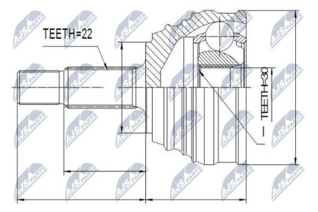 ШАРНИР РАВНЫХ УГЛОВЫХ СКОРОСТЕЙ NTY NPZ-VW-034